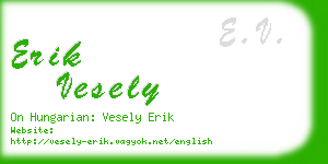 erik vesely business card